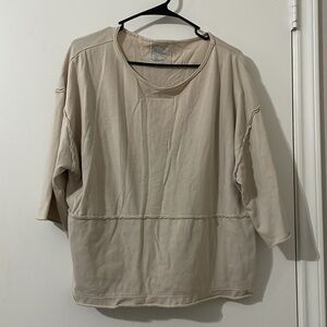 Fresh Produce Cream Boxy Blouse with Relaxed Fit Size XS